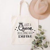 ジャストアクイーン建物ザエンパイアブラック引用文 トートバッグ