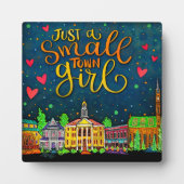 ジャストアスモールタウンガールおもしろいカラフル故郷 フォトプラーク (正面)