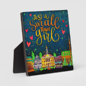 ジャストアスモールタウンガールおもしろいカラフル故郷 フォトプラーク (正面)