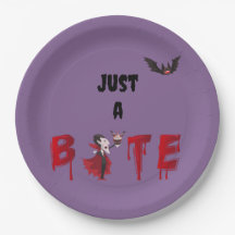 ジャストアバイトヴァンパイア紙ハロウィーンプレート