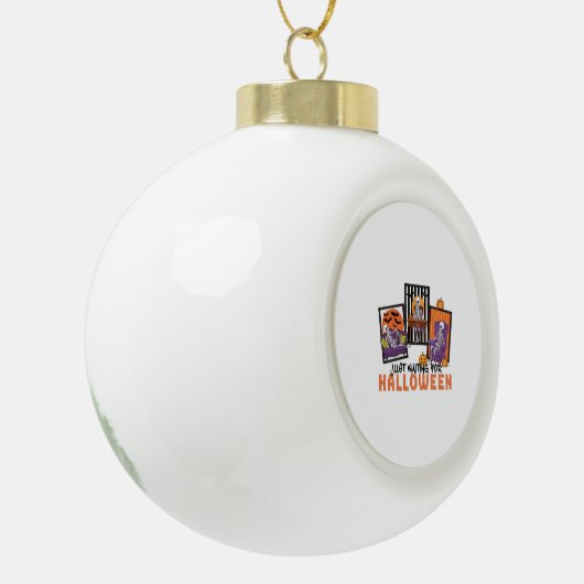 ジャストウェイティングハロウィーン秋ビベス セラミックボールオーナメント (左)