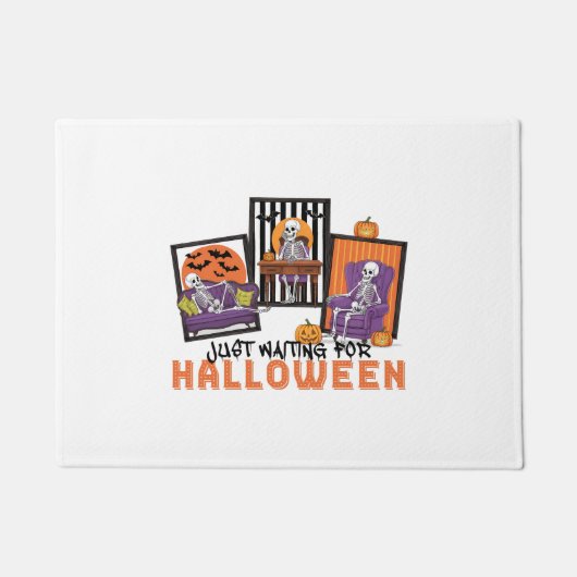 ジャストウェイティングハロウィーン秋ビベス ドアマット (正面)