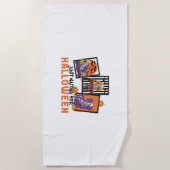 ジャストウェイティングハロウィーン秋ビベス ビーチタオル (正面)