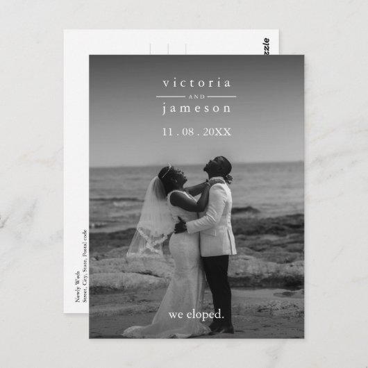 ジャストエロモダンプクラシックエレガントな結婚式パーティー ポストカード