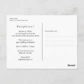 ジャストエロモダンプクラシックエレガントな結婚式パーティー ポストカード (裏面)