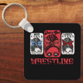 ジャストガール愛するレスリングレスラーアスリートメス キーホルダー (正面)