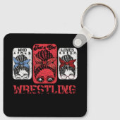 ジャストガール愛するレスリングレスラーアスリートメス キーホルダー (裏面)