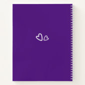 ジャストガールTriathlon愛おもしろい紫の白のスクリプト ノートブック (裏面)