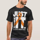 ジャストキュアrsd Crps認識度リボンホワイト文字 Tシャツ (正面)