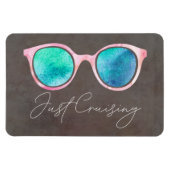 ジャストクライジングおもしろいキャビンのドアのステートルームクルージング マグネット (横)