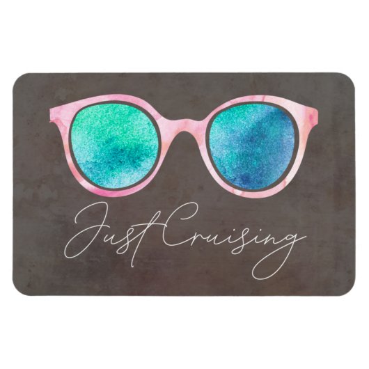 ジャストクライジングおもしろいキャビンのドアのステートルームクルージング マグネット (横)