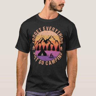 ジャストゴーキャンピングキャンパーキャンプファイヤーキャンピングラバーおもしろい Tシャツ