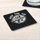 ジャストザチップシガースモーカーギフトシガーおもしろい喫煙 スクエアペーパーコースター (アングル)