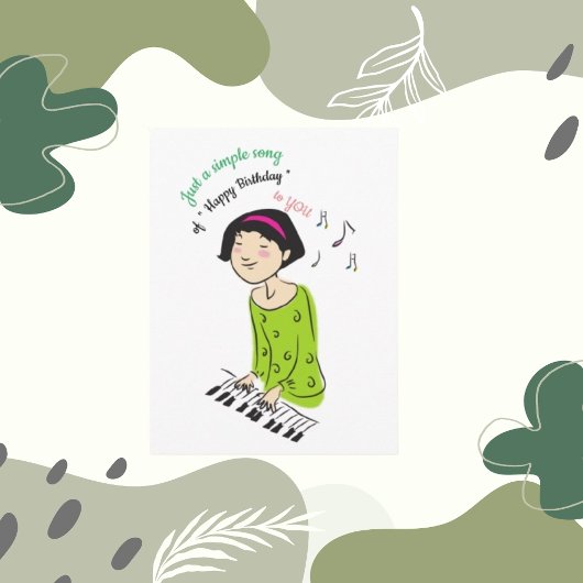 ジャストシンプルアソングガール歌唱誕生日歌 カード