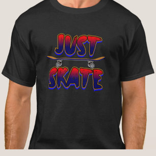 ジャストスケートスケートボードレッドブルースケートボーダー Tシャツ