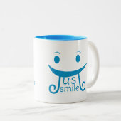 ジャストスマイルおもしろいタイポグラフィ ツートーンマグカップ (正面右)