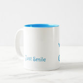 ジャストスマイルおもしろいタイポグラフィ ツートーンマグカップ (正面左)