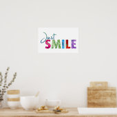 ジャストスマイルハッピー引用文01 ポスター (キッチン)