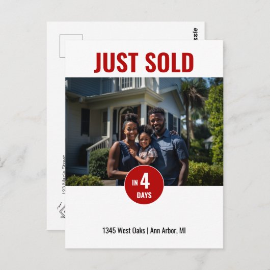 ジャストセールドレッド実在エテートマーケティング ポストカード (正面/裏面)