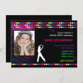 ジャストダンスパーティーディスコボールフォトパーティの招待状 招待状 (正面/裏面)