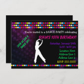 ジャストダンスパーティーディスコボール招待状 招待状 (正面/裏面)