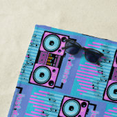 ジャストダンスレトロスタイルブームボックス ビーチタオル (インサイチュ)