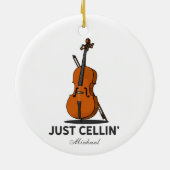 ジャストチェリンチェリスト演奏音楽チェロカスタム セラミックオーナメント (裏面)