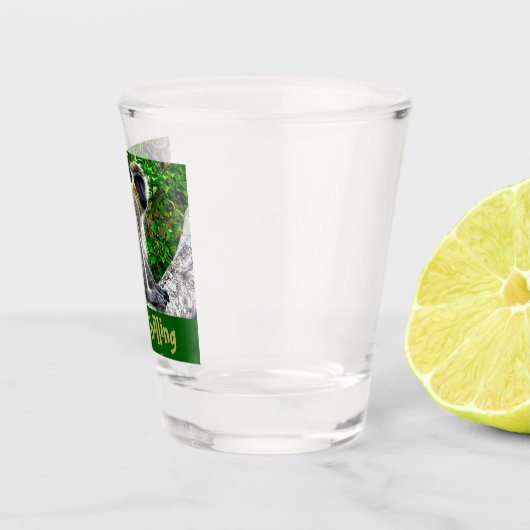 ジャストチラリンググリーンモンキープリントショットグラス ショットグラス (右)
