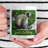 ジャストチリンググリーンモンキープリントマグ コーヒーマグカップ