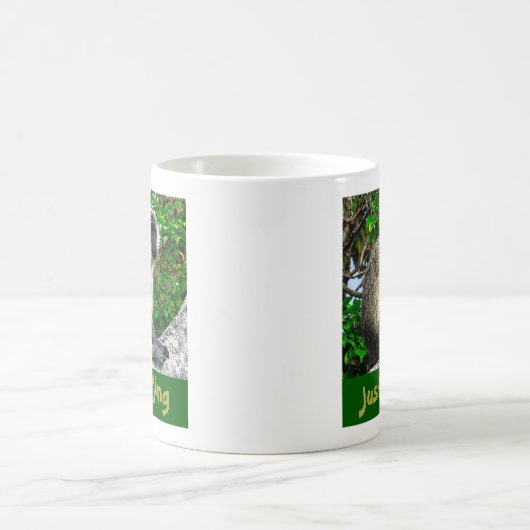ジャストチリンググリーンモンキープリントマグ コーヒーマグカップ (中央)