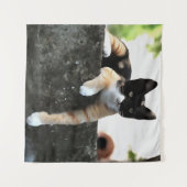 ジャストチリントリコラーキャットペットポルタット タペストリー (正面(横))