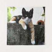 ジャストチリントリコラーキャットペットポルタット タペストリー (正面)