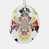 ジャストハッピーバースデーは良い一日を過ごす セラミックオーナメント (右)