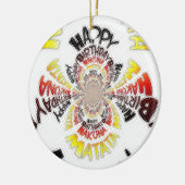 ジャストハッピーバースデーは良い一日を過ごす セラミックオーナメント (左)