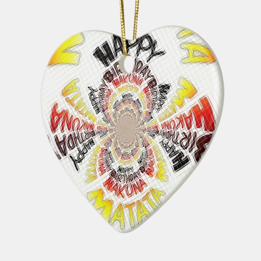 ジャストハッピーバースデーは良い一日を過ごす セラミックオーナメント (左)