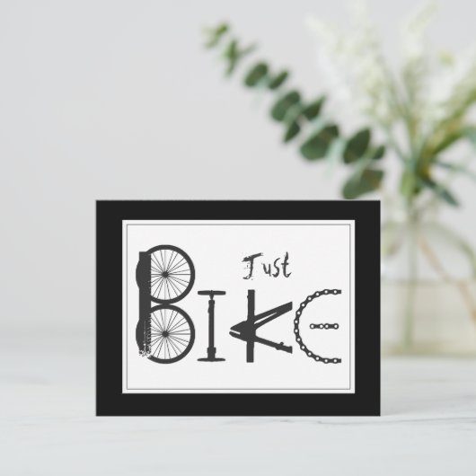 「ジャストバイク」バイクパーツ&タイヤトラックのグラフィティ ポストカード (スタンド正面)