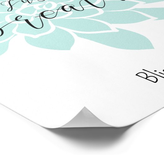 ジャストバイブグリーンホワイトヨガ引用文禅フローラ ポスター (角)