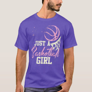 ジャストバスケットボールガール選手おもしろい女子ソフトボールM Tシャツ