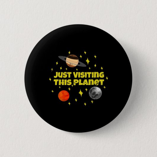 ジャストビジョングザプラネット宇宙エイリアン銀河系ハロ 缶バッジ (正面)