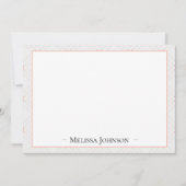 ジャストピーチホワイトアンドピーチパーソナライズされた ノートカード (正面)
