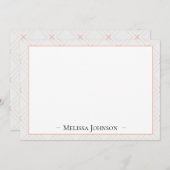 ジャストピーチホワイトアンドピーチパーソナライズされた ノートカード (正面/裏面)