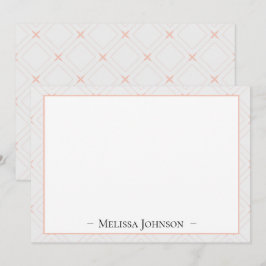 ジャストピーチホワイトアンドピーチパーソナライズされた ノートカード