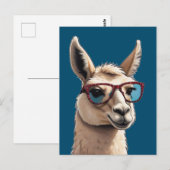 ジャストベクールスマイルラマファンキーアルパカサングラス ポストカード (正面/裏面)