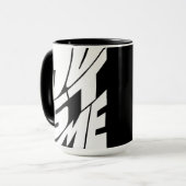 ジャストマイブラックアンドホワイトタイポグラフィデザイン マグカップ (正面左)