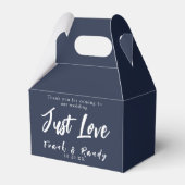 ジャストミニマモダンリストのネイビーブルー結婚 フェイバーボックス (正面サイド)