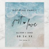 ジャストラブビーチ駆け落ち ワインラベル (シングルラベル)