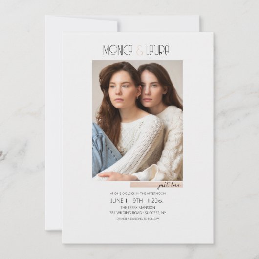 ジャストラブフォト結婚式招待状 招待状 (正面)