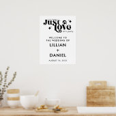 ジャストラブレトロ結婚のウェルカムサイン ポスター (キッチン)