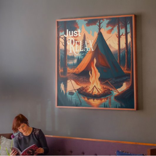 ジャストリラックス |キャンプをテーマにした |デジタルアート キャンバスプリント