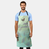 ジャストリ葉ームバタフライグリーン山 エプロン (着用した状態)